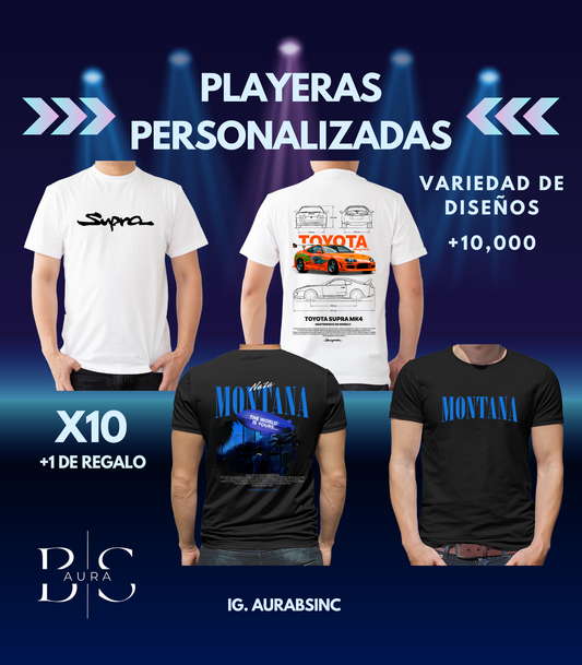 PAQUETE DE 10 PLAYERAS SURTIDAS (+1 DE REGALO)