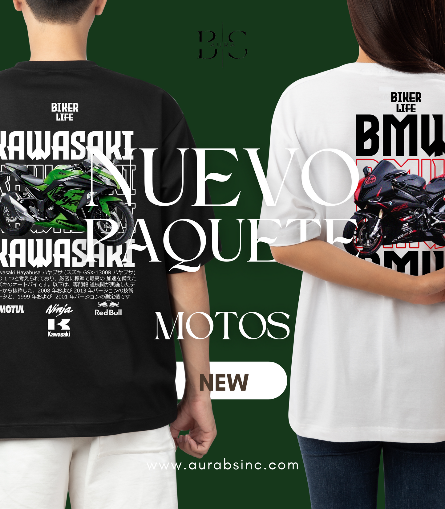 PAQUETE 10 PLAYERAS DE MOTOS (+1 DE REGALO)