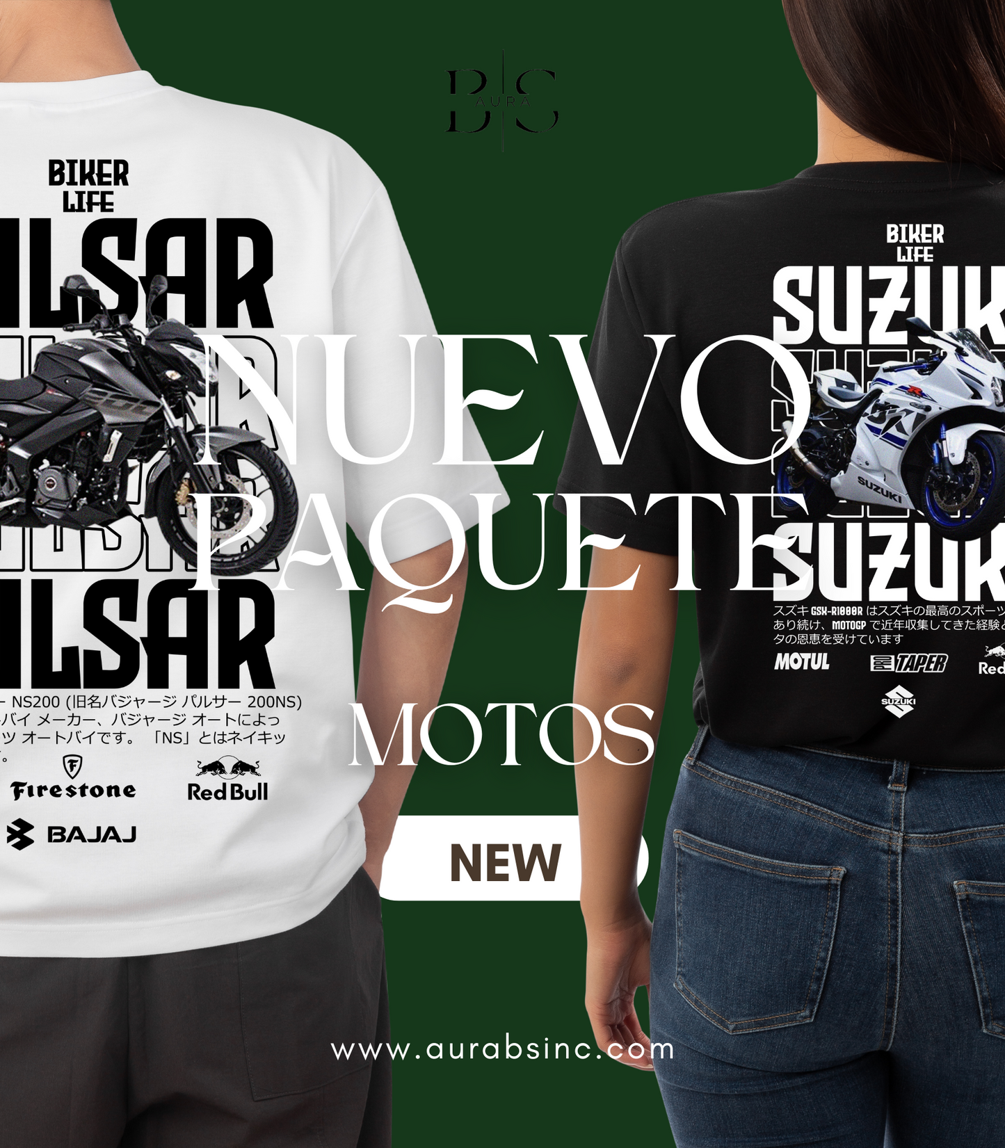 PAQUETE 10 PLAYERAS DE MOTOS (+1 DE REGALO)