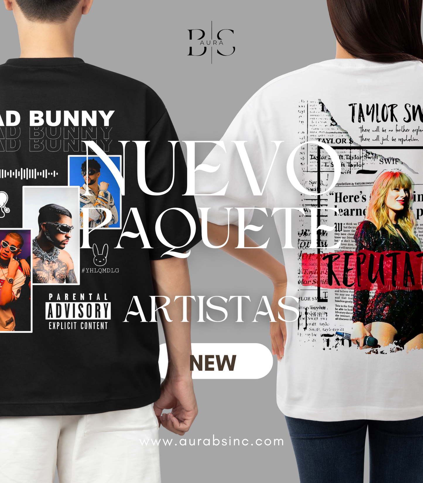 PAQUETE 10 PLAYERAS DE ARTISTAS (+1 DE REGALO)